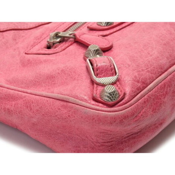 BALENCIAGA Giant Hip Pink Lambskin Shoulder Bag - Picture 6 of 12